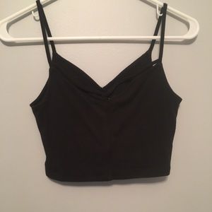 Black cropped tank top